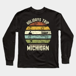 Holidays Trip To Michigan, Family Trip To Michigan, Road Trip to Michigan, Family Reunion in Michigan, Holidays in Michigan, Vacation in Long Sleeve T-Shirt